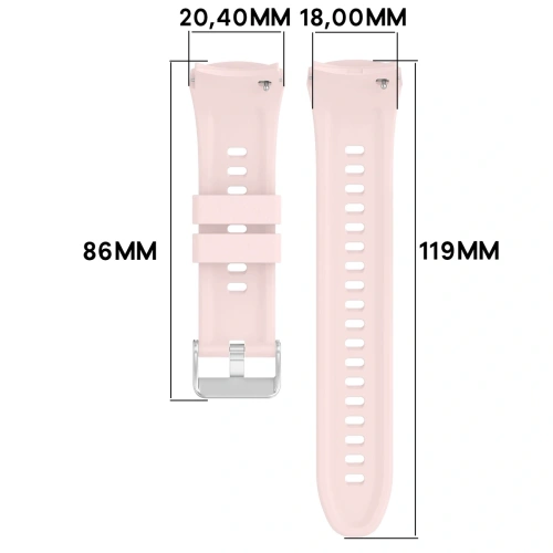 Silikonowy pasek Bizon Strap Watch Silicone T do Huawei Watch 5 42mm różowy