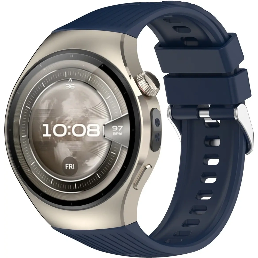 Silikonowy pasek Bizon Strap Watch Silicone T do Huawei Watch 5 42mm granatowy