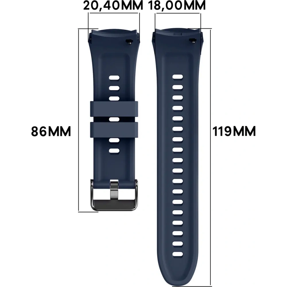 Silikonowy pasek Bizon Strap Watch Silicone T do Huawei Watch 5 42mm granatowy