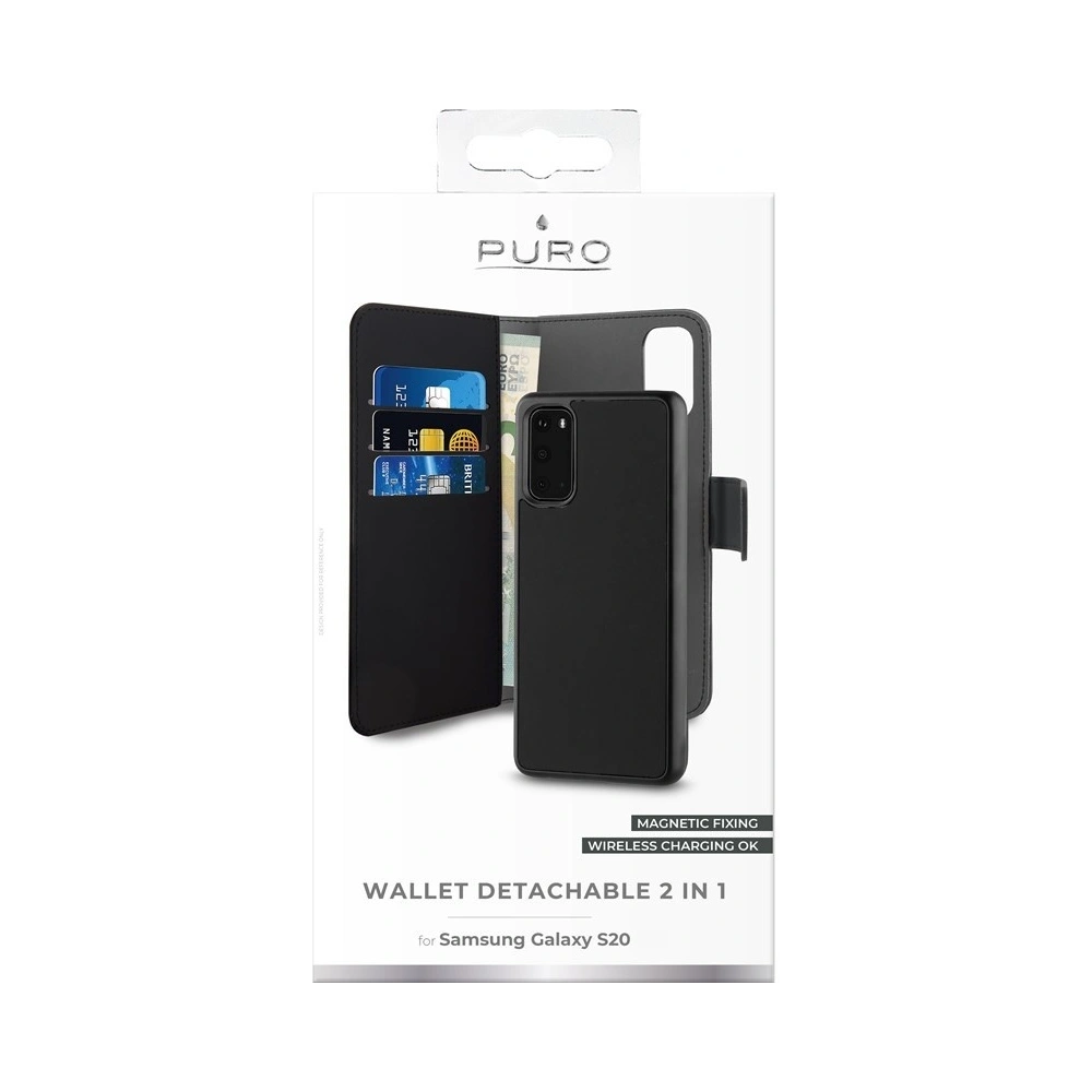 Hurtownia GSM - Etui PURO Wallet Detachable 2w1 Samsung Galaxy S20 (czarny) - PUR212BLK - {ean13} - Hurt