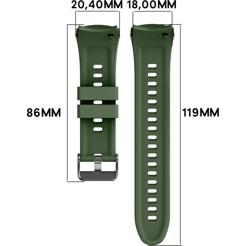 Silikonowy pasek Bizon Strap Watch Silicone T do Huawei Watch 5 42mm ciemnozielony