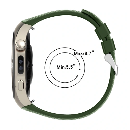 Silikonowy pasek Bizon Strap Watch Silicone T do Huawei Watch 5 42mm ciemnozielony