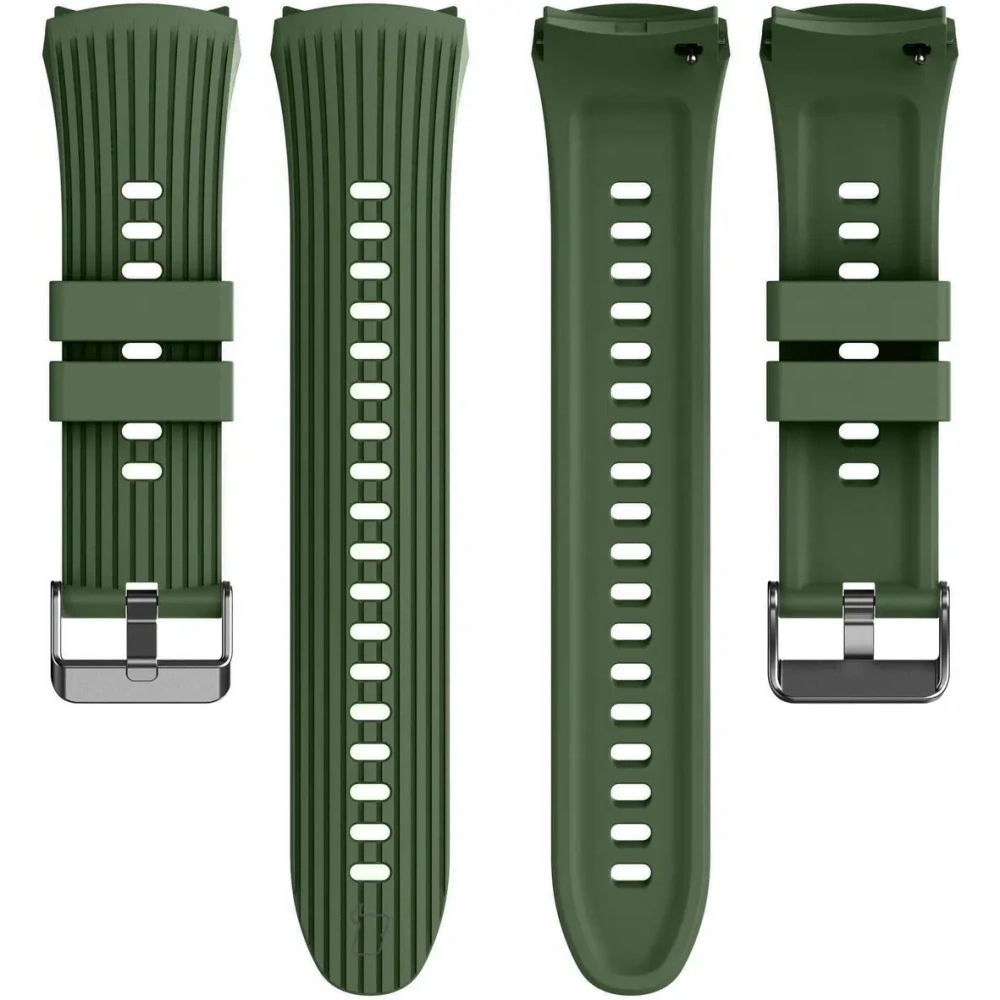 Silikonowy pasek Bizon Strap Watch Silicone T do Huawei Watch 5 42mm ciemnozielony