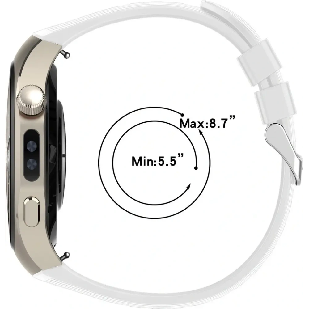 Silikonowy pasek Bizon Strap Watch Silicone T do Huawei Watch 5 42mm biały