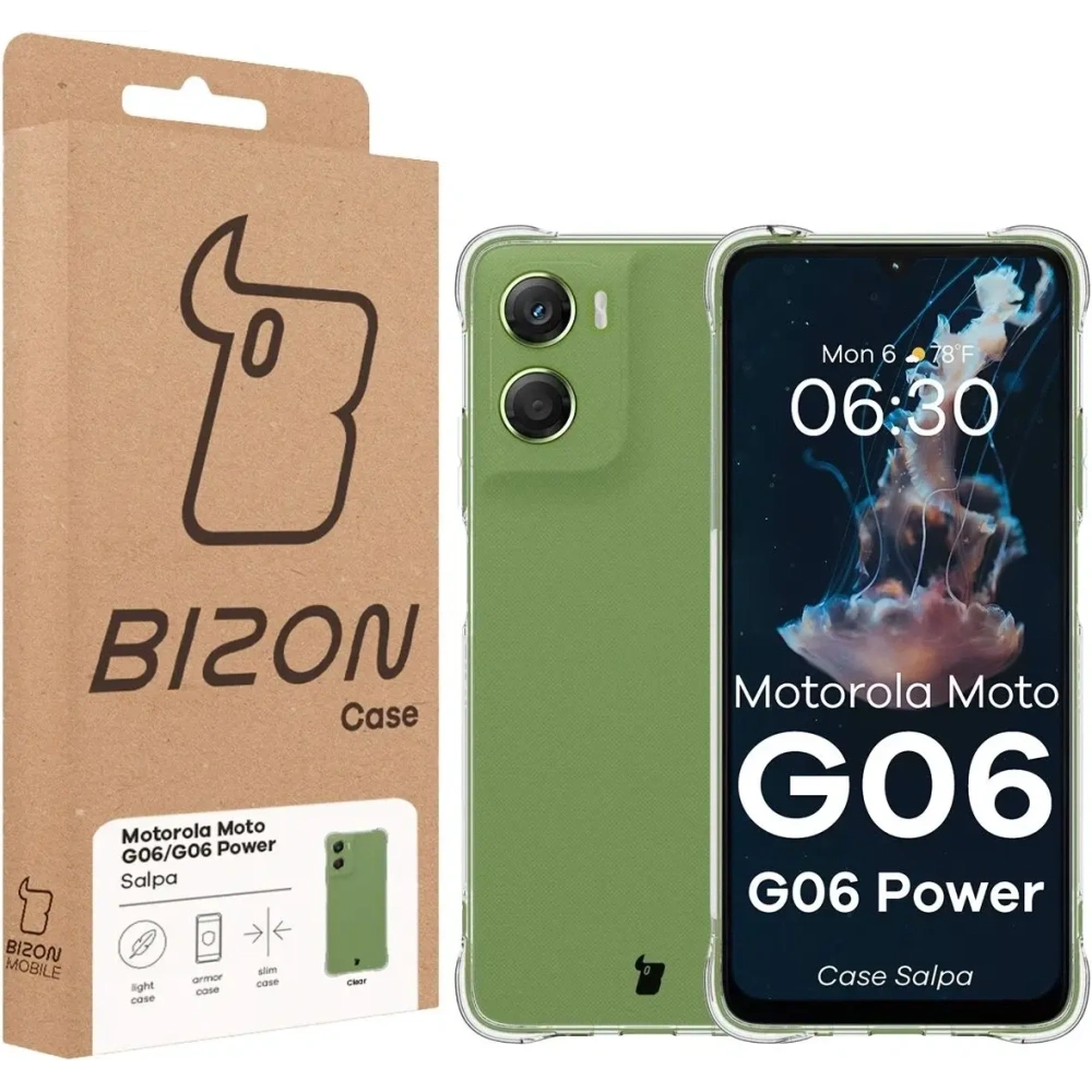 Elastyczne etui Bizon Case Salpa do Motorola Moto G06 4G / G06 Power 4G przezroczyste