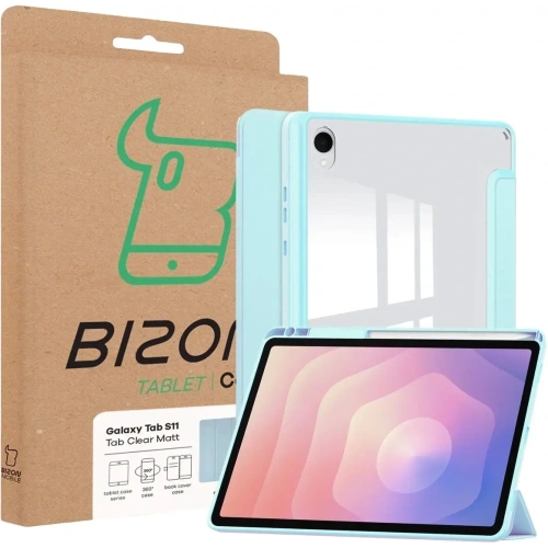 Etui z klapką Bizon Case Tab Clear Matt do Samsung Galaxy Tab S11 błękitne