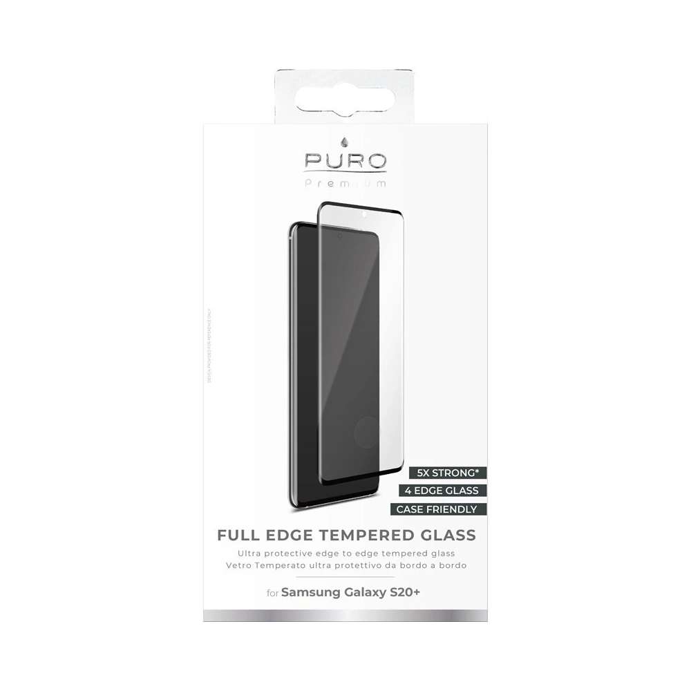 Hurtownia GSM - Sklo tvrzené PURO Premium Full Edge Tempered Glass Case Friendly Samsung Galaxy S20+ Plus (černý rám) - PUR215BLK - {ean13} - Hurt