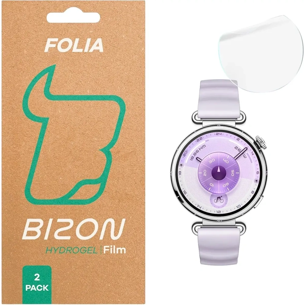 Folia hydrożelowa na ekran Bizon Glass Watch Hydrogel Duo do Huawei Watch GT6 41mm [2 PACK]