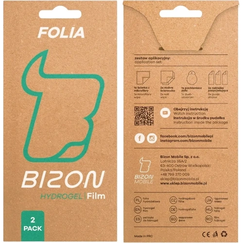 Folia hydrożelowa na ekran Bizon Glass Watch Hydrogel Duo do Huawei Watch GT6 46mm [2 PACK]