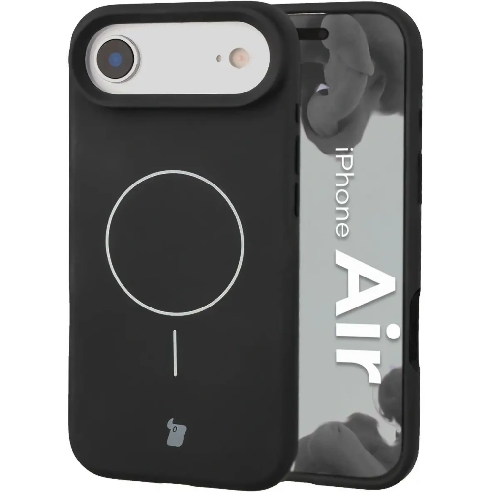 Silikonowe etui z pierścieniem magnetycznym Bizon Soft Case Magnetic do Apple iPhone Air czarne