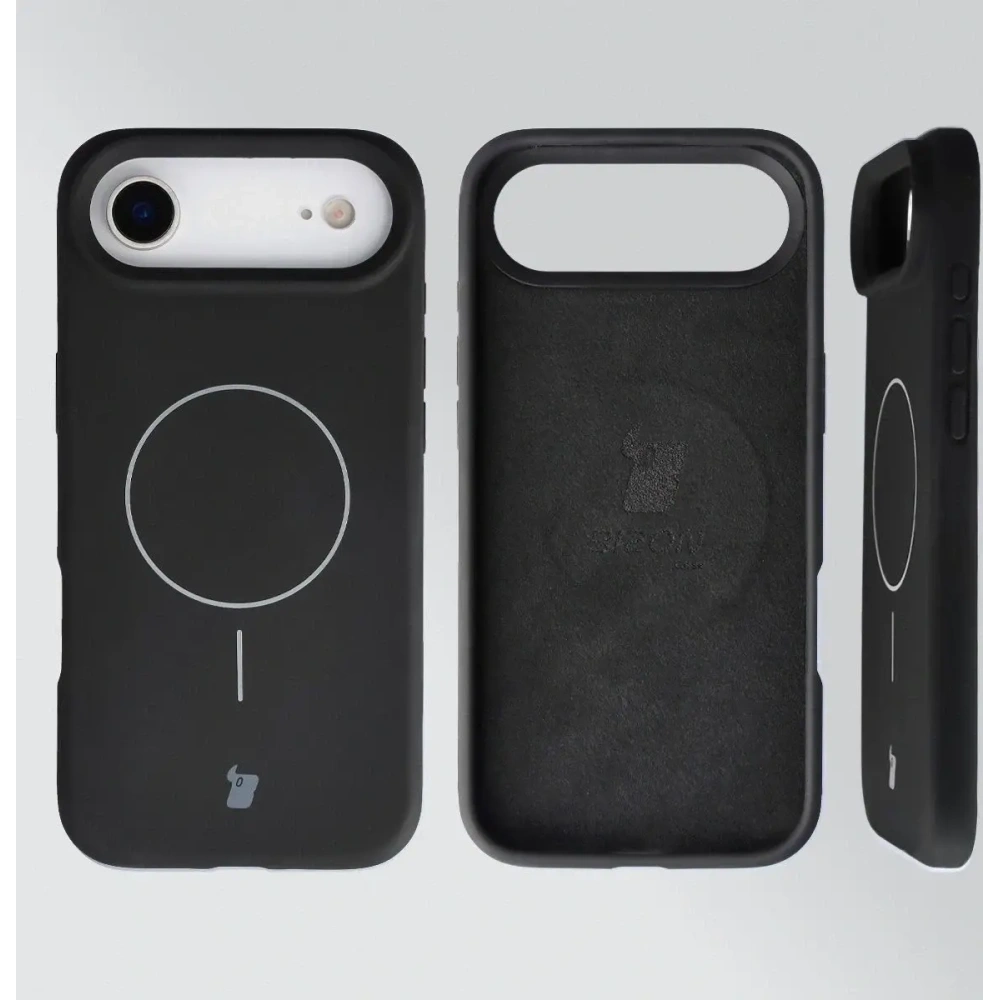 Silikonowe etui z pierścieniem magnetycznym Bizon Soft Case Magnetic do Apple iPhone Air czarne