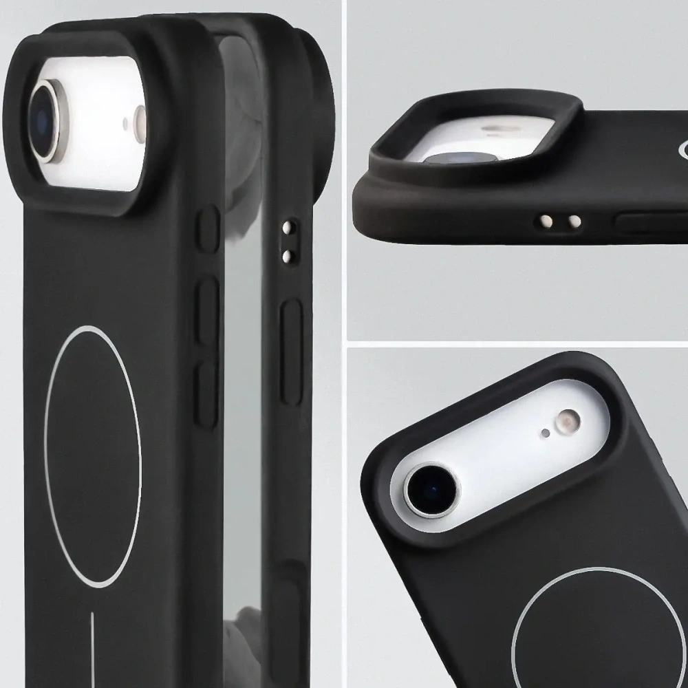 Silikonowe etui z pierścieniem magnetycznym Bizon Soft Case Magnetic do Apple iPhone Air czarne