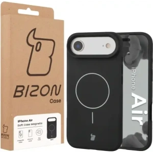 Silikonowe etui z pierścieniem magnetycznym Bizon Soft Case Magnetic do Apple iPhone Air czarne