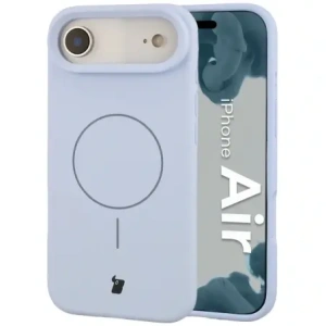 Silikonowe etui z pierścieniem magnetycznym Bizon Soft Case Magnetic do Apple iPhone Air błękitne