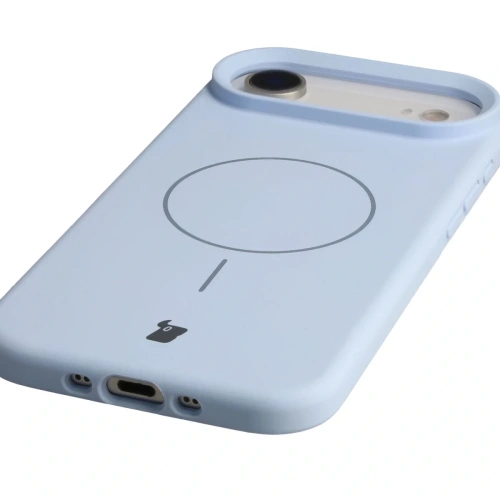 Silikonowe etui z pierścieniem magnetycznym Bizon Soft Case Magnetic do Apple iPhone Air błękitne