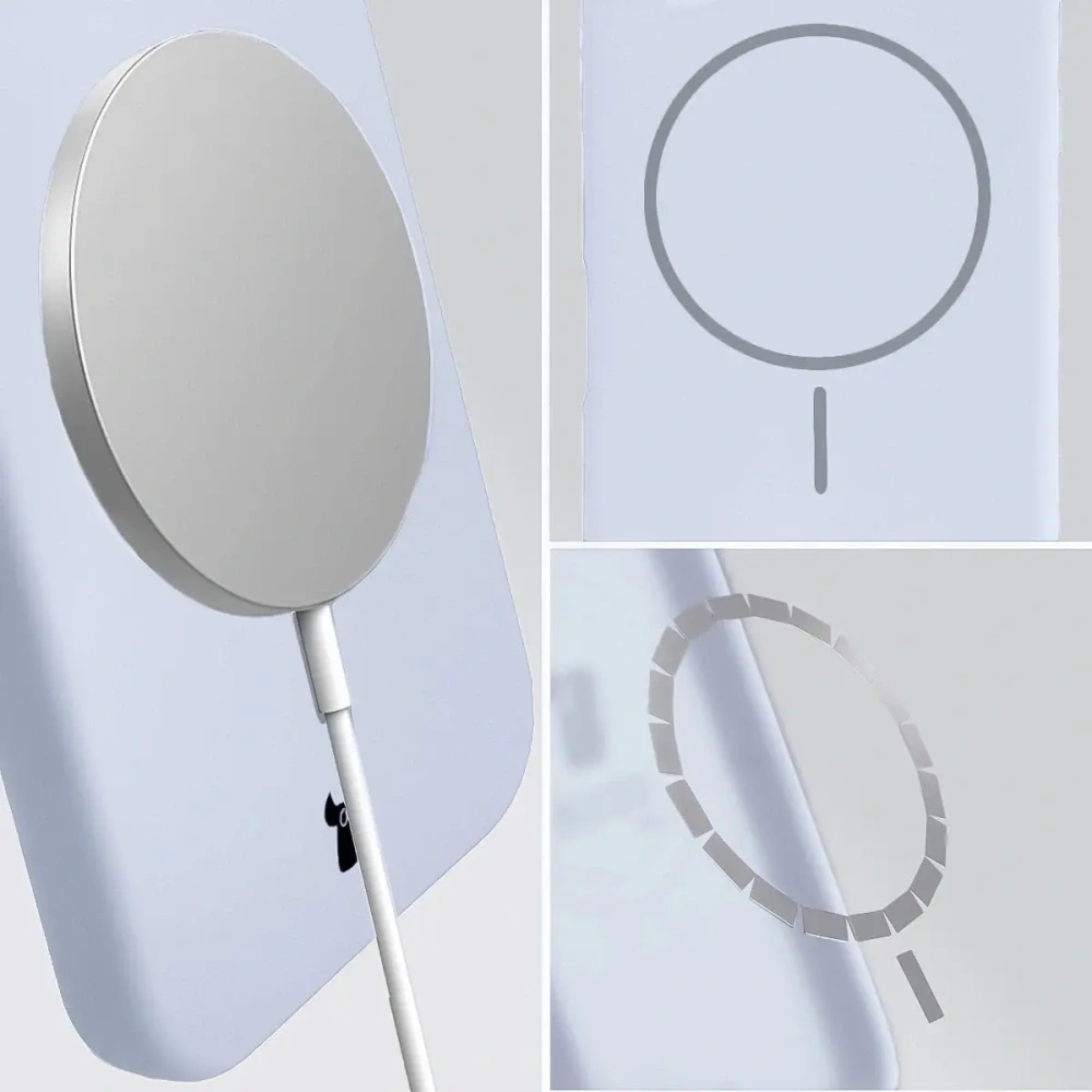 Silikonowe etui z pierścieniem magnetycznym Bizon Soft Case Magnetic do Apple iPhone Air błękitne