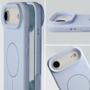 Silikonowe etui z pierścieniem magnetycznym Bizon Soft Case Magnetic do Apple iPhone Air błękitne