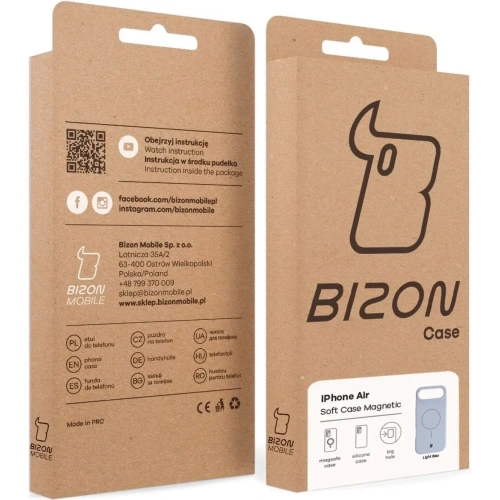 Silikonowe etui z pierścieniem magnetycznym Bizon Soft Case Magnetic do Apple iPhone Air błękitne