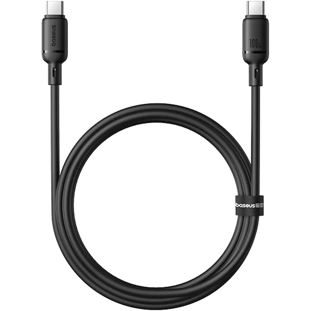 Kabel Baseus Silky Series 100W USB-C do USB-C 1m czarny Kabel Baseus Silky Series 100W USB-C do USB-C 1m czarny