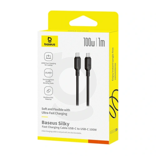 Kabel Baseus Silky Series 100W USB-C do USB-C 1m czarny