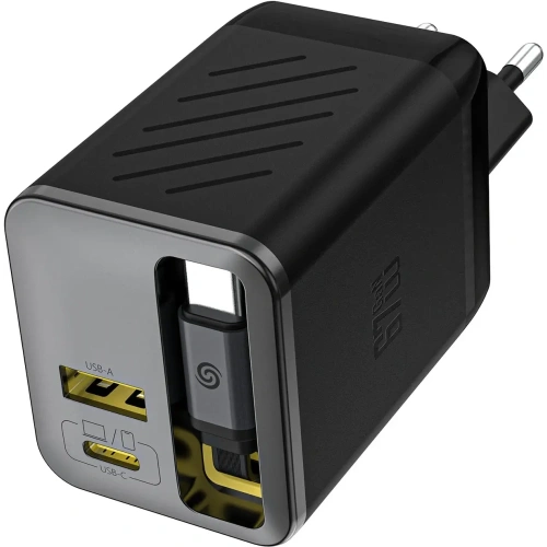 Ładowarka sieciowa Dudao A67EU GaN 67W z wbudowanym zwijanym kablem USB-C Power Delivery Quick Charge czarna