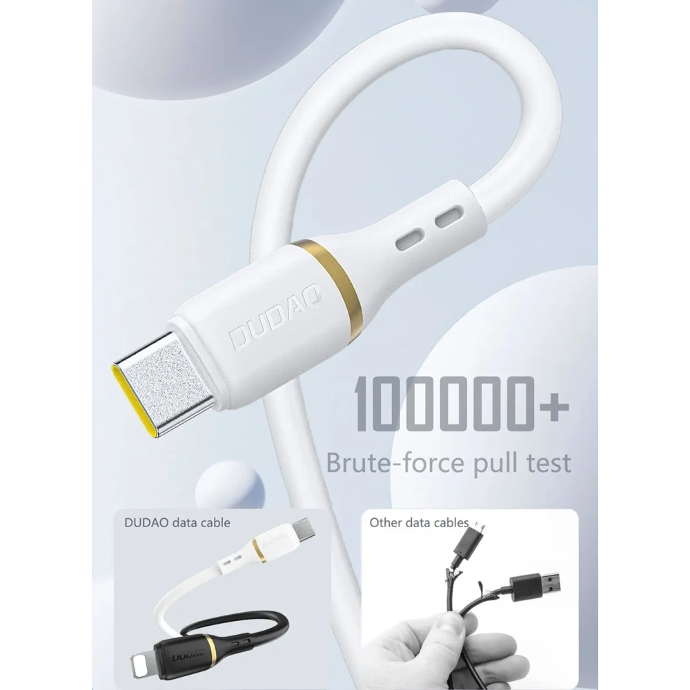 Kabel Dudao L25C USB-C do USB-C 60W 1m biały Kabel Dudao L25C USB-C do USB-C 60W 1m biały