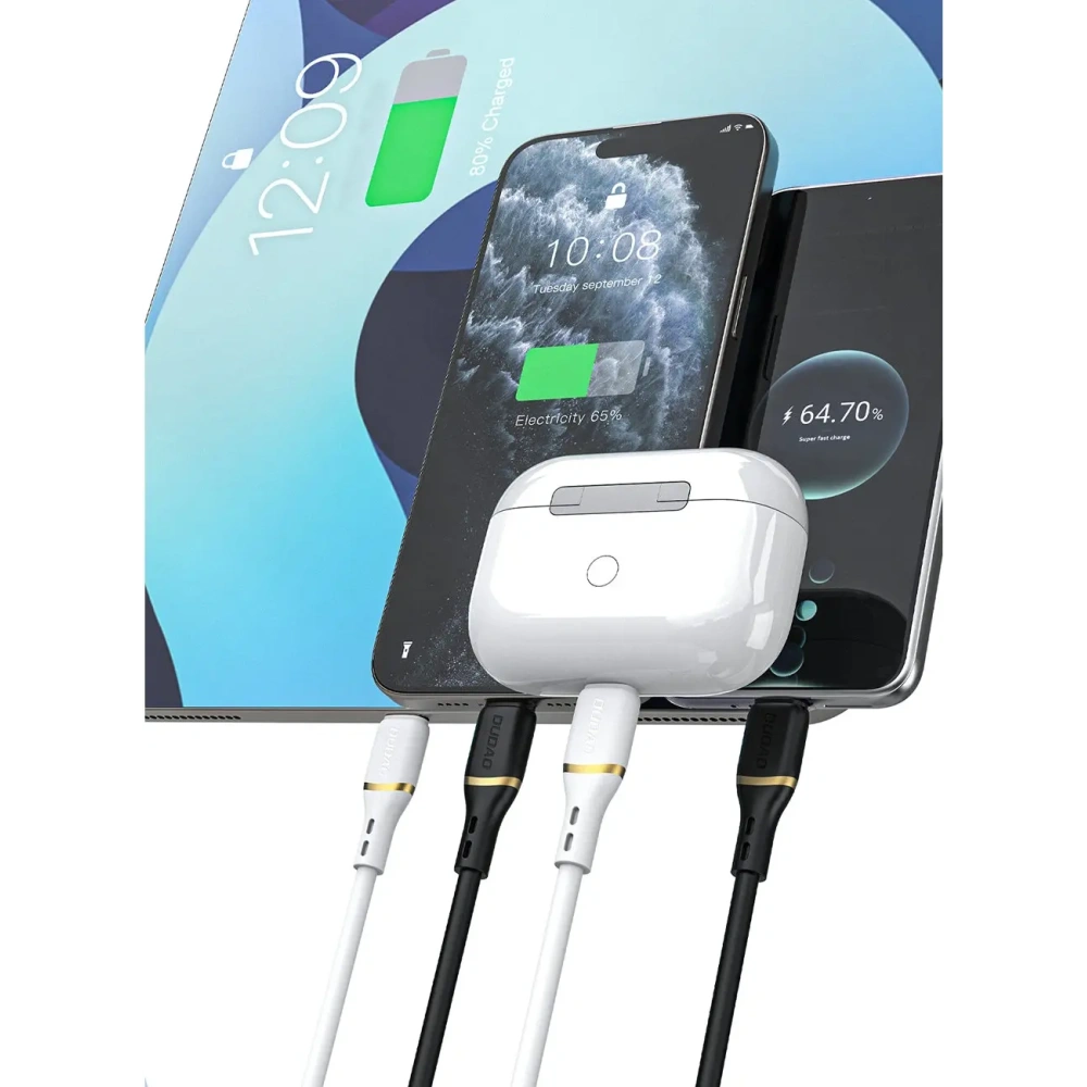 Kabel Dudao L25C USB-C do USB-C 60W 1m biały Kabel Dudao L25C USB-C do USB-C 60W 1m biały
