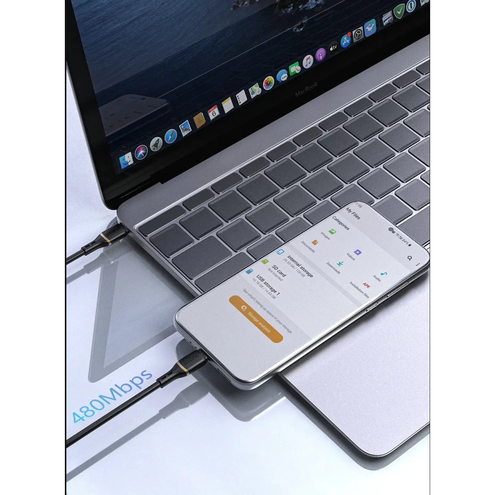 Kabel Dudao L25C USB-C do USB-C 60W 1m biały Kabel Dudao L25C USB-C do USB-C 60W 1m biały