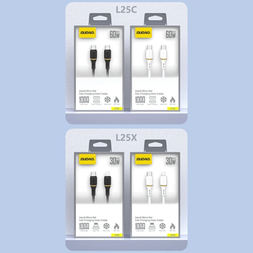 Kabel Dudao L25C USB-C do USB-C 60W 1m biały