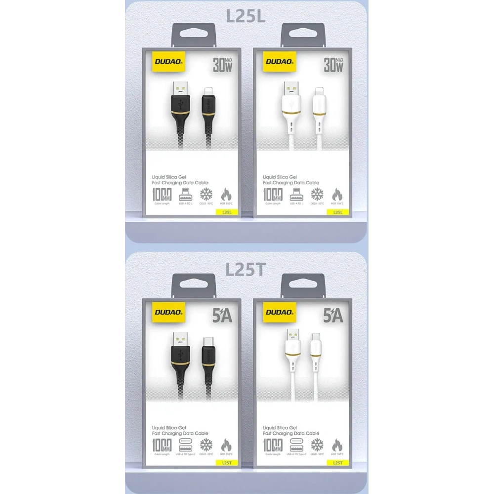 Kabel Dudao L25T USB-A do USB-C 5A 1m biały