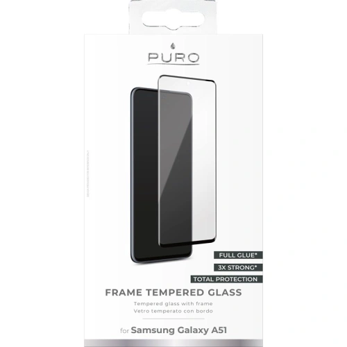 Szkło hartowane PURO Frame Tempered Glass Samsung Galaxy A51 (czarna ramka)