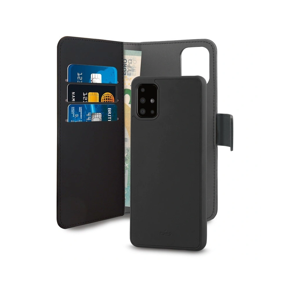 Hurtownia GSM - Etui PURO Wallet Odnímatelné 2w1 Samsung Galaxy A71 (černá) - PUR220BLK - {ean13} - Hurt