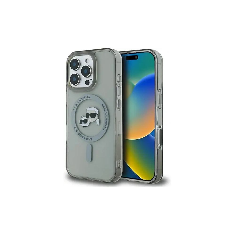 Etui Karl Lagerfeld do Apple iPhone 16 Pro hardcase IML Metal Karl&Choupette Head MagSafe czarny