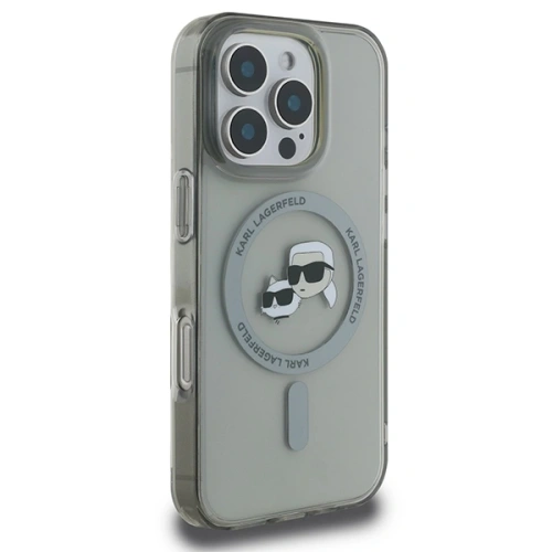 Etui Karl Lagerfeld do Apple iPhone 16 Pro hardcase IML Metal Karl&Choupette Head MagSafe czarny