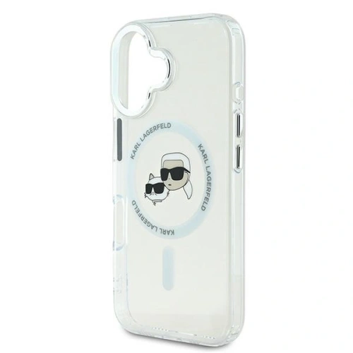 Etui Karl Lagerfeld do Apple iPhone 16 Plus hardcase IML Metal Karl&Choupette Head MagSafe biały