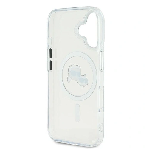 Etui Karl Lagerfeld do Apple iPhone 16 Plus hardcase IML Metal Karl&Choupette Head MagSafe biały