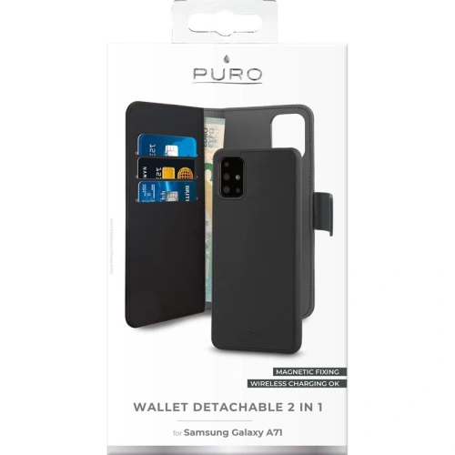 Etui PURO Wallet Detachable 2w1 Samsung Galaxy A71 (czarny)