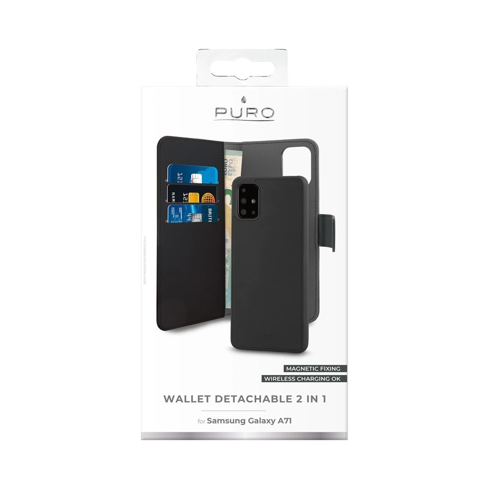 Hurtownia GSM - Etui PURO Wallet Odnímatelné 2w1 Samsung Galaxy A71 (černá) - PUR220BLK - {ean13} - Hurt