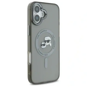 Etui Karl Lagerfeld do Apple iPhone 16 Plus hardcase IML Metal Karl&Choupette Head MagSafe czarny
