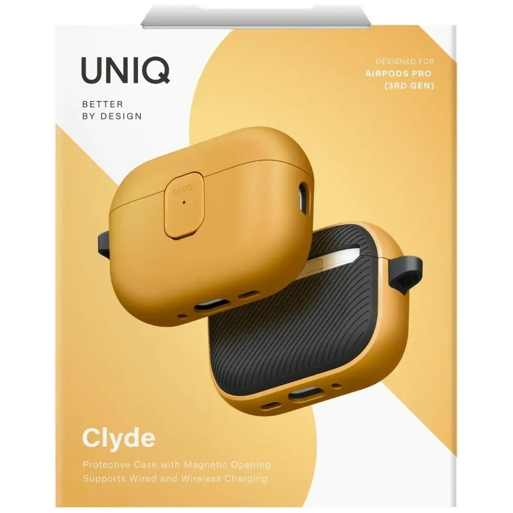Etui UNIQ Clyde do Apple AirPods Pro 3 gen żółto szary