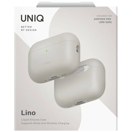 Etui UNIQ Lino do Apple AirPods Pro 3 gen Silicone beżowy