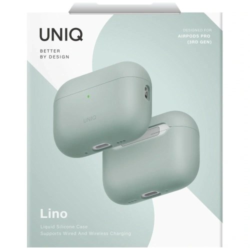 Etui UNIQ Lino do Apple AirPods Pro 3 gen Silicone zielony
