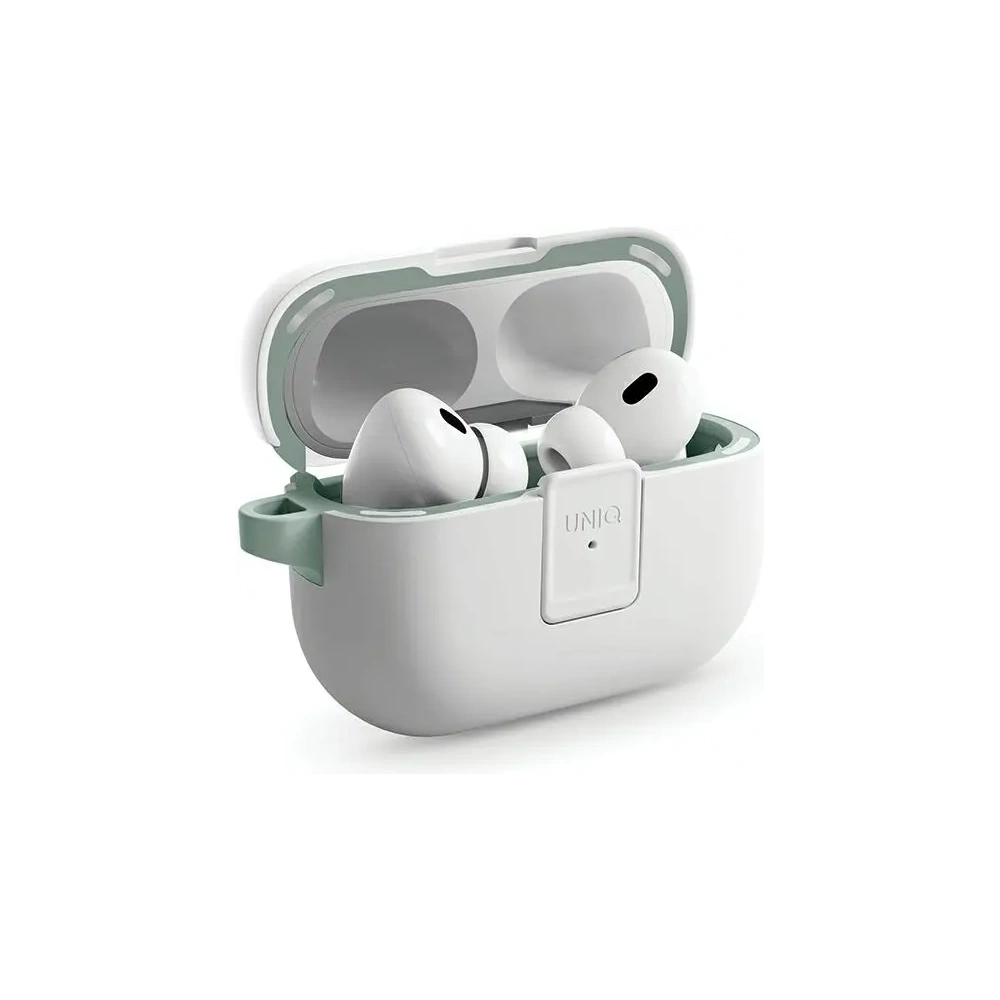 Etui UNIQ Clyde Lock Case do Apple AirPods Pro 2 biało-miętowy/dove white-soft mint