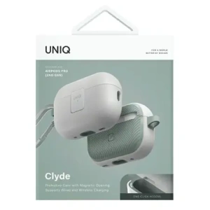 Etui UNIQ Clyde Lock Case do Apple AirPods Pro 2 biało-miętowy/dove white-soft mint