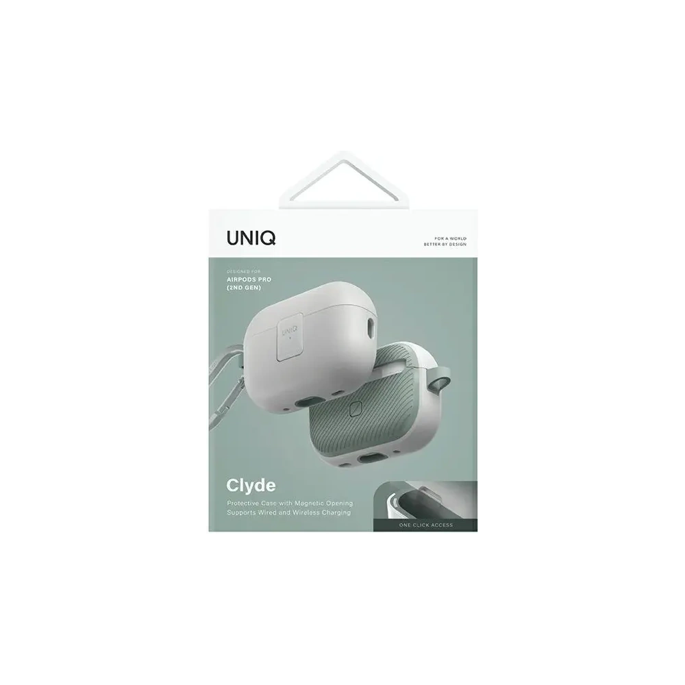 Etui UNIQ Clyde Lock Case do Apple AirPods Pro 2 biało-miętowy/dove white-soft mint