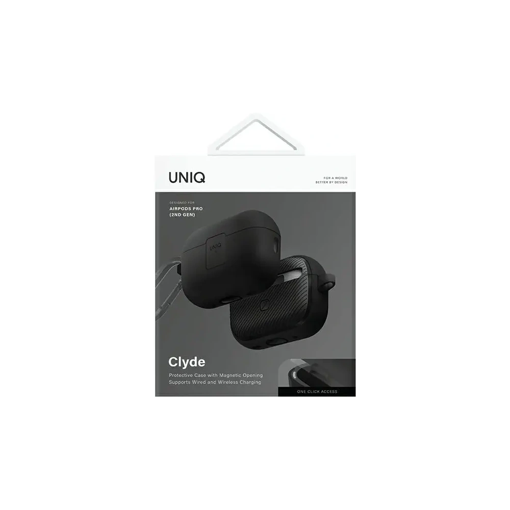 Etui UNIQ Clyde Lock Case do Apple AirPods Pro 2 czarno-ciemnoszary/charcoal-dark grey