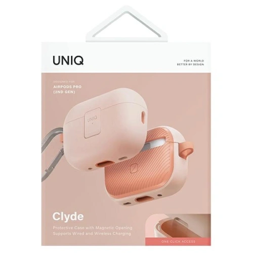 Etui UNIQ Clyde Lock Case do Apple AirPods Pro 2 pudroworóżowy-różowy/light pink-crepe pink