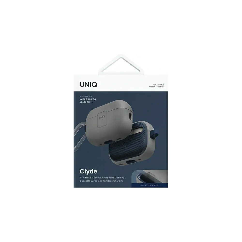 Etui UNIQ Clyde Lock Case do Apple AirPods Pro 2 szaro-niebieski/chalk grey-marine blue