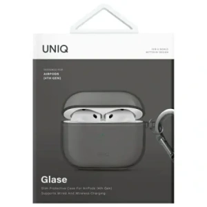 Etui UNIQ Glase do Apple AirPods 4 dymny/glossy smoke