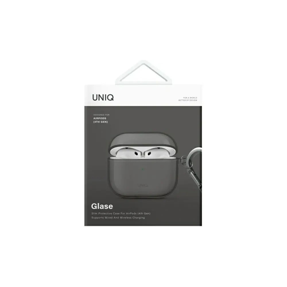 Etui UNIQ Glase do Apple AirPods 4 dymny/glossy smoke